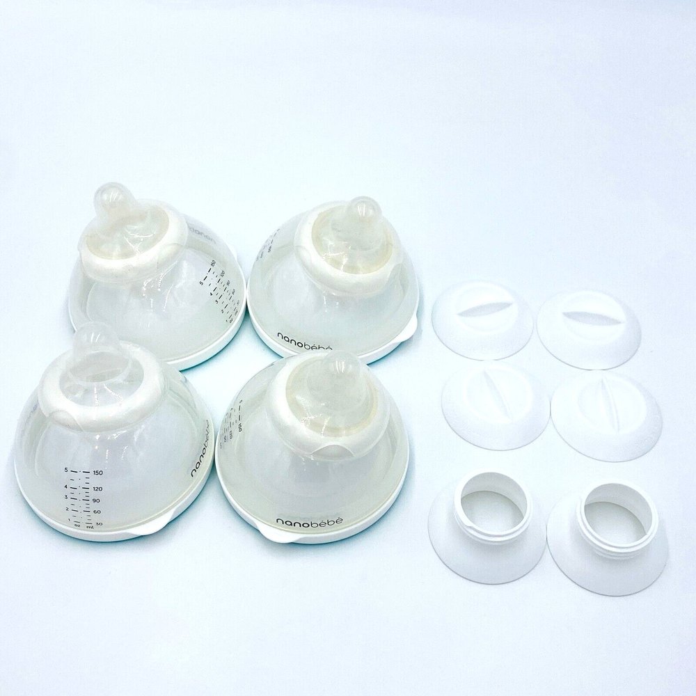 Nanobebe Bottle Set of 4, size 1 nipples (one is missing)